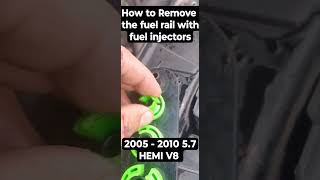 HOW TO REMOVE FUEL RAIL WITH FUEL INJECTORS 2005-2010 5.7 HEMI V8 CHRYSLER DODGE JEEP