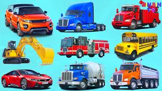 Learn Street Vehicles for Kids #w | Cars and Trucks | Monster Truck for Children | School Bus |Train