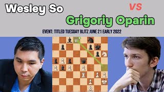 Wesley So TAKES ON Grigory Oparin in Epic Titled Tuesday Blitz