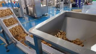 Automatic bakery round ring biscuit vffs weighing packing machine