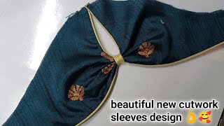 Beautiful new cut work sleeves design/ बनाने का आसान तरीका देखें/cutwork sleeves design cutting/