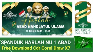 SPANDUK HARLAH NU 1 ABAD 2023 | Free Download CDR Corel X7