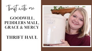 I finally found my vintage crock | Let's go thrifting | Goodwill thrift haul | Grace and Mercy