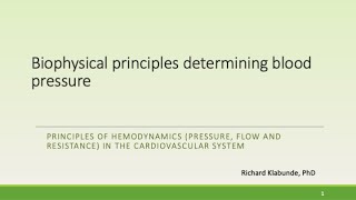 Biophysical principles of the circulation