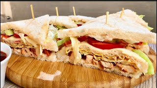 Restaurant Style Club Sandwich Recipe | Quick and Easy Recipe | Sandwich Recipe | Chicken Recipes