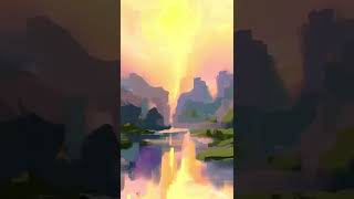 Landscape Digital Painting Process (Procreate)