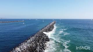 Newport Beach Wedge surfing spot trying to whale watch from the shore. #newportbeach #thewedge #dji