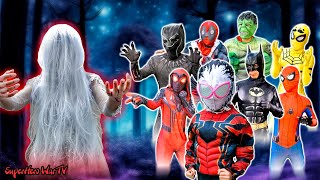 What If 5 SPIDER-MAN Vs BAD GUYS...??All SUPERHERO Kill Ghost Bride In Haunter House (LIVE ACTION)