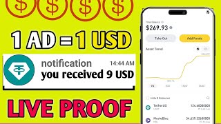 New Usdt Earning Site Usd Mining Site 2024 Best Investment Usdt Earning Website