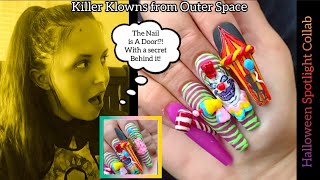 Killer Klowns Nail Art 🤡 Halloween Spotlight Collab w/ @NailAddictShee and @Tipsbyjen