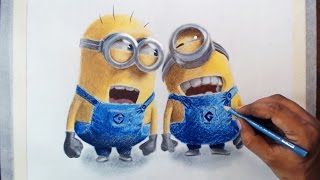 Drawing minions - Prismacolor pencils.