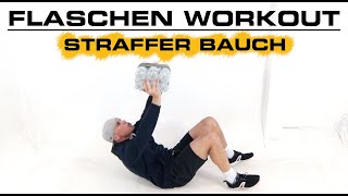 Wasserflaschen Workout für einen straffen Bauch