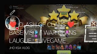 CLASH OF CLANS WAR LAUGUE ATTACK #LIVEGAME REPLY BASE VISIT