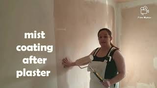 Mist coating after plaster using contract emulsion