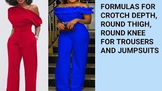 QUICK FORMULAS FOR CROTCH DEPTH, ROUND THIGH AND ROUND KNEE FOR TROUSERS AND JUMPSUITS #shorts