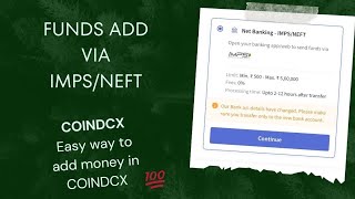 How to deposit money in coindcx|UPI/IMPS/ZERO FEE coindcx me paise kaise add kare