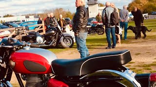 PATHFINDER CAFE Motorcycles THE SUN Always SHINES on TV and on a ROYAL ENFIELD at BLACKBUSHE Airport