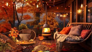 🍂AUTUMN PORCH AMBIENCE: Sizzling Pumpkin Seeds,  Pumpkin Guts, Fireplace Sounds, Nature Sounds