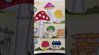 Colourful mushroom drawing #artwork #youtubeviralshorts #trending