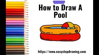 How to draw Pool in easy steps #pool #easystepdrawing