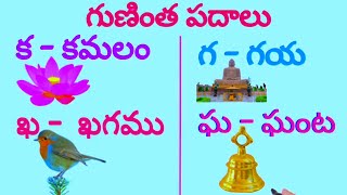 Gunintha padalu | క ఖ గ ఘ గుణింత పదాలు | ka  kha ga gha gunintha padalu