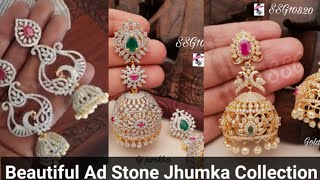 Beautiful Ad Stone Jhumka Collection. Jewelry Is Like A Perfect Spice. Order @ 8688938917