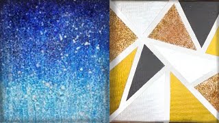 Abstract Acrylic Paintings Using Glitter - Compilation