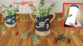 تحويل برطمان بلاستيك  Plastic jar reuse#handcraft