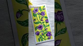 DIY Floral Bookmark💛💜|Floral Bookmark tutorial|Bookmark Tutotorial#art #shortvideo #shorts #viral