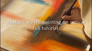 Abstract acrylic painting on canvas full tutorial