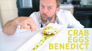 How to make Crab Poached Eggs Benedict || THE BEST Eggs Benedict Recipe || Hollandaise Sauce Recipe