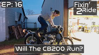 Fixin' 2 Ride Episode 16: Jessi Starts The CB200 "Barn Find"