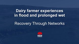 Dairy farmer experiences in flood and prolonged wet: Recovery through networks