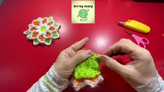 موتیف اسکاج گل /اسکاج گل قلاب بافی قسمت دوم/crochet dish scrabby