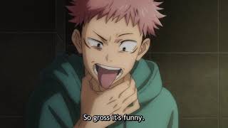 Jujutsu Kaisen episode 2 Yuji eats the second finger of sukuna