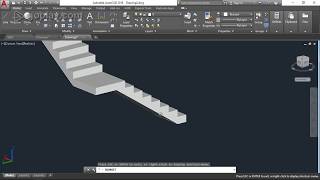 How To Draw L-Type Stairs in AutoCAD 3D for Beginner.