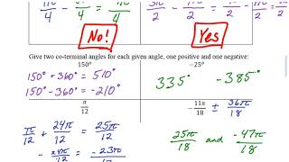 Functions - March 16, 2020 - Trig 1.1b - Co-Terminal Angles and Degrees-Minutes-Seconds Form