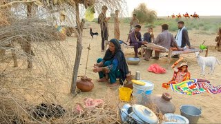 morning routine desert village women ||   traditional cooking || village life pakistan