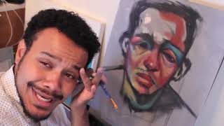 Q&A Oil Painting Self Portrait | Come hang with me!