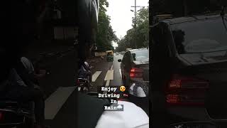 Enjoying😊Driving🏍️in Rainy season 🌧️ #rainyday #adipurush #shorts