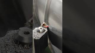 Making nice chips with Cazeneuve HB725 lathe #machinist #asmr #machineshop #machine #chips #steel