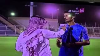 رمي قارورة ماء على مذيع قناة السعودية الرياضية ههه