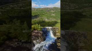 "Diving" My first waterfall with FPV drone #shorts #fpv #waterfall #norway  #nature