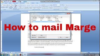 How to start mail marge all detail