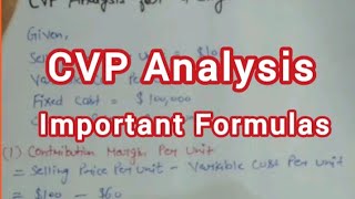 CVP Analysis || Important Formulas || Explained with Solved Example