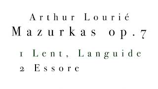 Arthur Lourié Mazurkas op.7