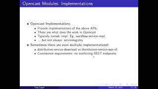 Opencast Architecture and Services