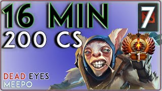 MEEPO MASTER FARMING/ 16MIN 200 CS / BEST OF IMMORTAL RANK MEEPO ON DOTA BUFF #7