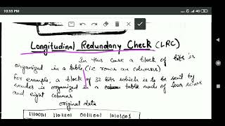 Computer Network: Error Detection, Longitudinal Redundancy Check