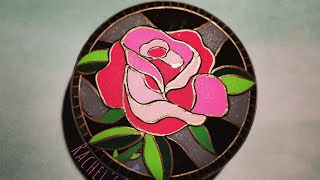 Pink Rose- Stained Glass